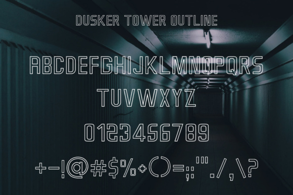 Dusker Tower Outline Font for Editorial Design